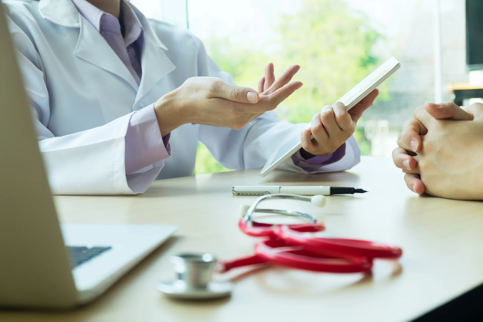 doctor explaining the steps to follow